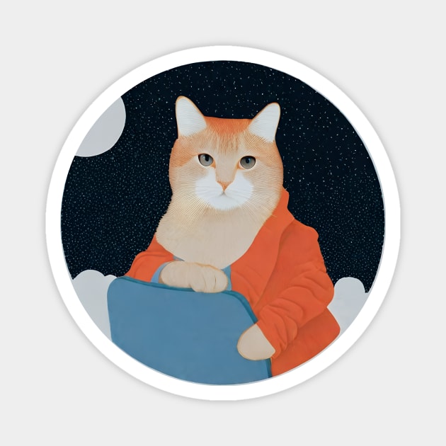 Cat in jacket Magnet by bant